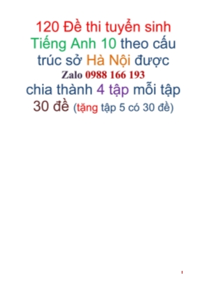 Đề ôn tập thi tuyển sinh vào Lớp 10 môn Tiếng Anh - Đề số 31 - Năm học 2019-2020 (Có đáp án)